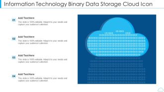 Information technology binary data storage cloud icon
