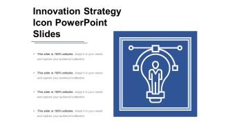 Innovation strategy icon powerpoint slides