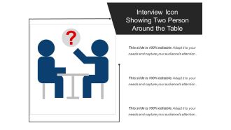 Interview icon showing two person around the table