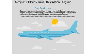 Ja aeroplane clouds travel destination diagram flat powerpoint design