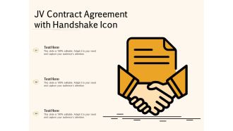 Jv contract agreement with handshake icon