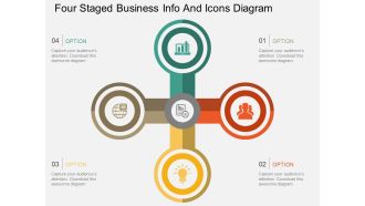 Ku four staged business info and icons diagram flat powerpoint design