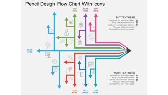 Lk pencil design flow chart with icons flat powerpoint design
