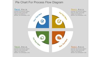 Lr pie chart for process flow diagram flat powerpoint design