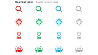 Magnifier process gears time management teamwork ppt icons graphics