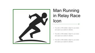 Man running in relay race icon
