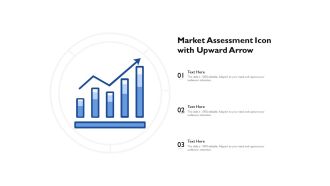 Market assessment icon with upward arrow