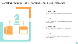 Marketing Strategies Icon For Sustainable Business Performance