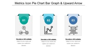 Metrics icon pie chart bar graph and upward arrow