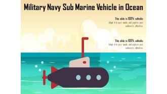 Military navy sub marine vehicle in ocean
