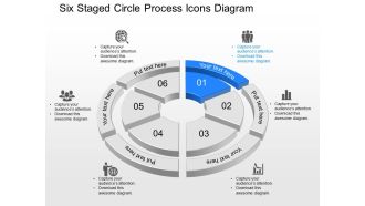 Mu six staged circle process icons diagram powerpoint template