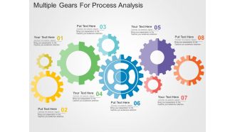 Multiple gears for process analysis flat powerpoint design