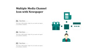 Multiple media channel icon with newspaper