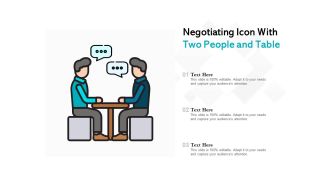 Negotiating icon with two people and table