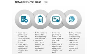Network setting tablet globe magnifier ppt icons graphics