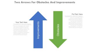 New two arrows for obstacles and improvements flat powerpoint design