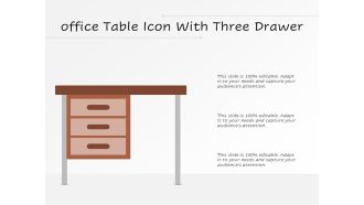 Office table icon with three drawer