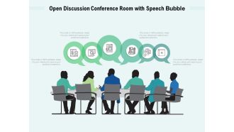 Open discussion conference room with speech bubble