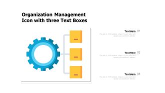 Organization management icon with three text boxes