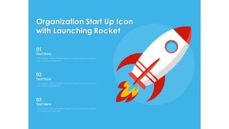 Organization start up icon with launching rocket