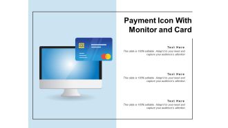 Payment icon with monitor and card