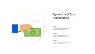 Payment through cash transaction icon