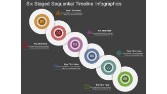 Pe six staged sequential timeline infographics flat powerpoint design