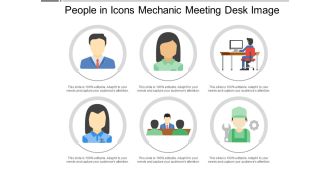 People in icons mechanic meeting desk image