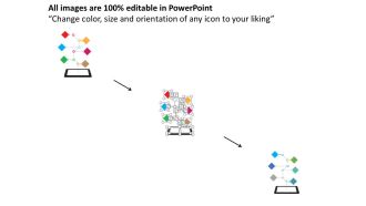 Pg six staged vertical timeline and icons on tablet flat powerpoint design