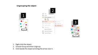 Pg six staged vertical timeline and icons on tablet flat powerpoint design