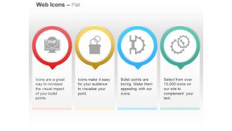 Php development process control gears service ppt icons graphics