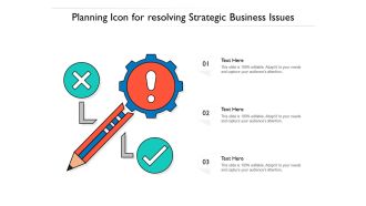 Planning icon for resolving strategic business issues