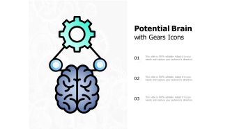 Potential brain with gears icons