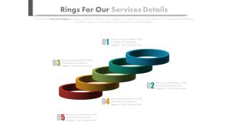 Ppt five rings for our services details flat powerpoint design