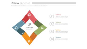 Ppts four staged arrow process chart and icons for agile management flat powerpoint design