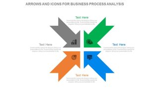 Pptx four arrows and icons for business process analysis flat powerpoint design