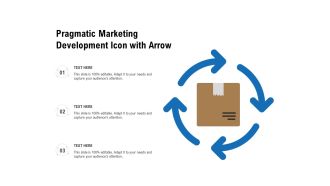 Pragmatic marketing development icon with arrow