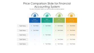 Price comparison slide for financial accounting system infographic template