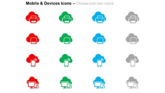 Printer mobile computer cloud services ppt icons graphics