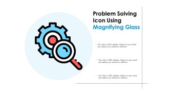 Problem solving icon using magnifying glass