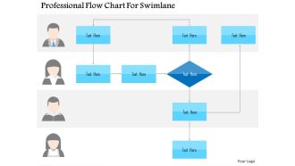 Professional flow chart for swimlane flat powerpoint design