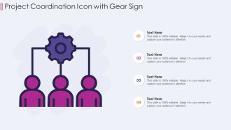 Project coordination icon with gear sign