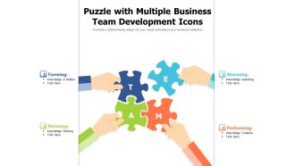 Puzzle with multiple business team development icons