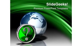 Globe icon question symbol powerpoint templates and powerpoint backgrounds 0411