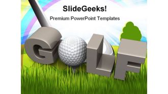 Golf playing sports powerpoint backgrounds and templates 1210
