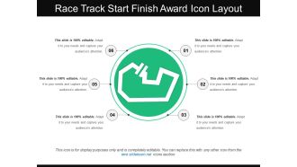 Race track start finish award icon layout