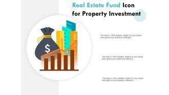 Real estate fund icon for property investment