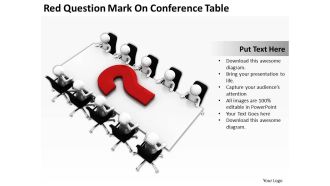 Red question mark on conference table ppt graphics icons powerpoint