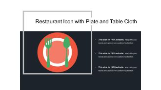 Restaurant icon with plate and table cloth