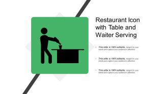 Restaurant icon with table and waiter serving